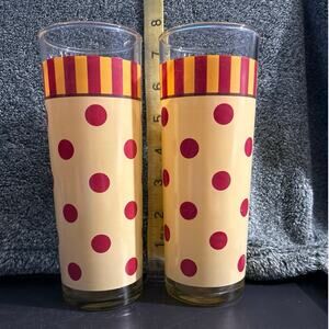 Pair of Gail Pittman Tom Collins Glasses Vintage Barware